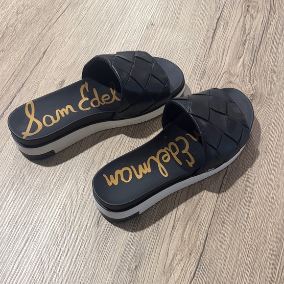 Sam Edelman Black Woven Slide Sandals - Picture 1 of 2